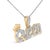 Contemporary 14K Yellow Gold Plated Sterling Silver 1/10 Cttw Diamond “Queen” Nameplate Pendant Necklace For Sale - Image 3 of 5