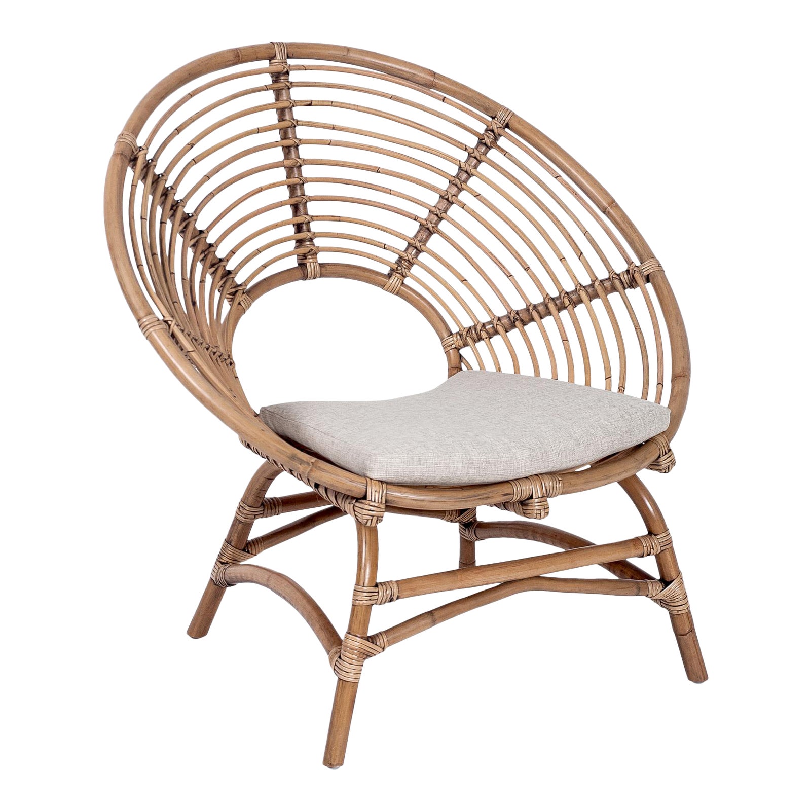 Boho Round Chair Camel Rattan Chairish