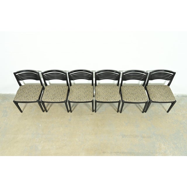 Early 21st Century Knoll Postmodern Black Lacquered Ricchio Dining Chairs, Set of Six For Sale - Image 5 of 13