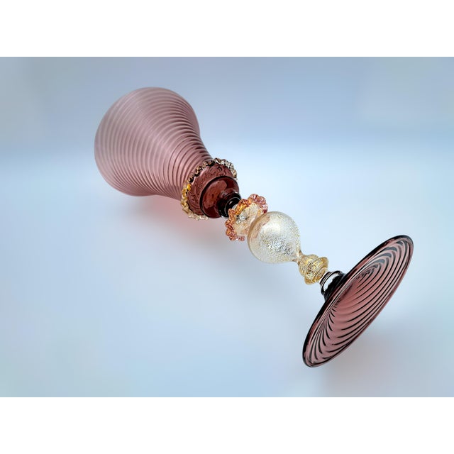 Venetian Tipetto Goblet in Murano Glass from Manifattura Di Murano, 1970s For Sale - Image 3 of 12