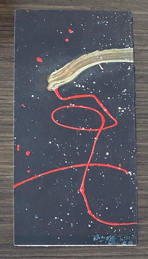 Don Ahn, Gestural Abstraction, Miniature Abstract Expressionist Korean Modernist Painting, 2002