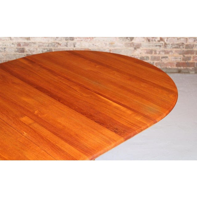 Brown Mid-Century Danish Style Extending Dining Table in Teak, 1970s For Sale - Image 8 of 12