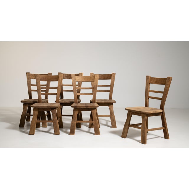 1970s Set of Six Oak Dining Chairs For Sale - Image 17 of 17