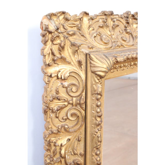 Late 19th Century 19th C. XIV French Carved Wood Gesso Mirror/25"Height For Sale - Image 5 of 8