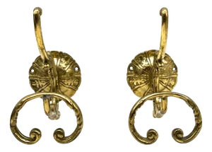 Vintage Brass Coat Hooks, Set of 2