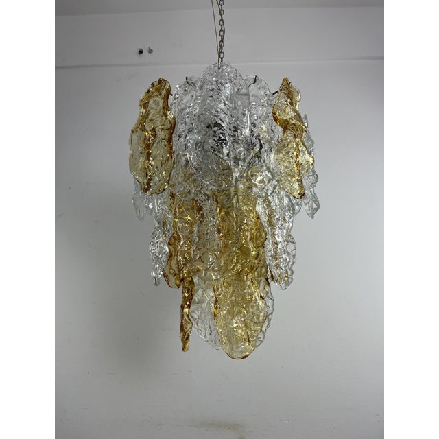 Metal Large Mid-Century 9-Light Murano Glass Chandelier, 1970s For Sale - Image 7 of 18