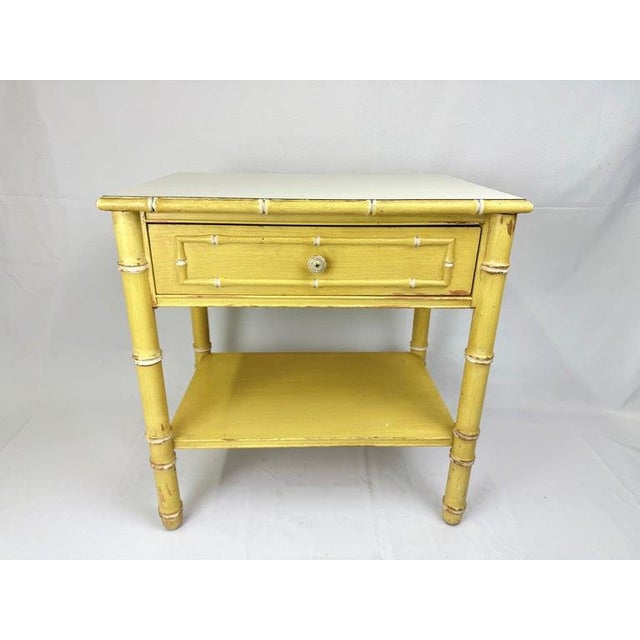 Thomasville Thomasville Allegro Faux Bamboo Table or Nightstand For Sale - Image 4 of 12
