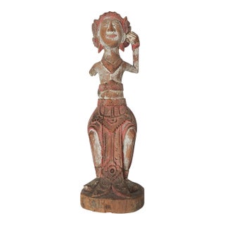 Late 19th Century Hand Carved Sculpture Southeast Asia Figure For Sale