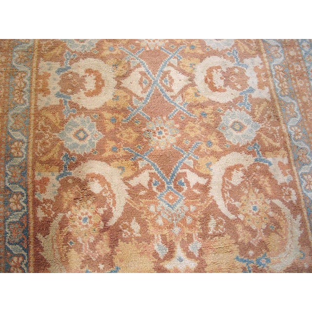 1930s Ivory Salmon Medallion Antique Agra Cotton Rug 4' 2" X 6' 8" Knotted Carpet For Sale - Image 4 of 6