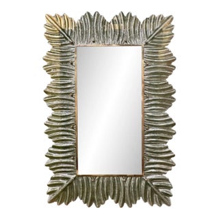 Murano Glass Palm Leaf Mirror For Sale