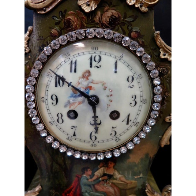 19th Century Vintage Continental Mantle Clock For Sale - Image 5 of 12