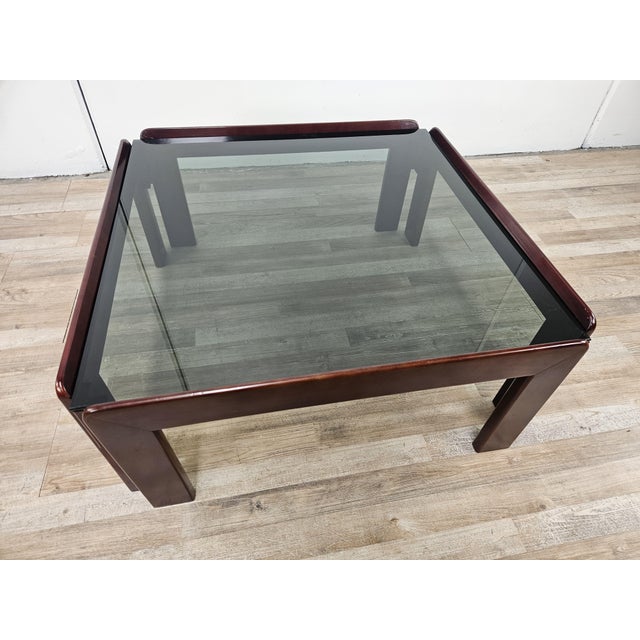 Coffee Table with Smoked Glass attributed to Afra and Tobia Scarpa for Cassina, 1960s For Sale - Image 6 of 18