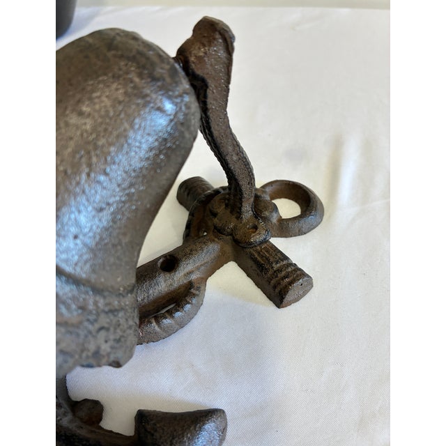 Vintage Cast Iron Nautical Bell on Anchor Base For Sale In Oklahoma City - Image 6 of 10