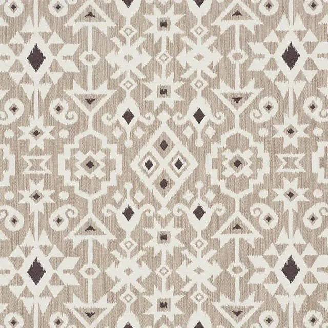 Sample - Schumacher Crusoe Ikat Fabric in Greige For Sale