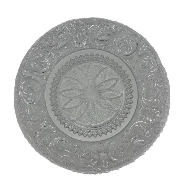 The Vintage Westmoreland Crystal Princess Feather Pattern Salad Plate is a stunning piece of decorative dinnerware...