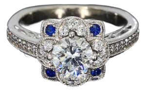 Mid 20th Century 14k White Gold Ring Mounting With a 6.1mm Size Center Stone - Size 5.75