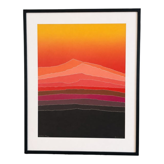 1970s Arthur Secunda "Sunset" Limited Edition Framed Serigraph For Sale