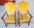 Armchairs in Carved Wood and Yellow Velvet, 1980s, Set of 2 For Sale - Image 3 of 18