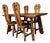 Brutalist Oak Dining Table and Chairs by De Puydt, Belgium, 1960s, Set of 5 For Sale