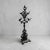 Antique Victorian Rococo Revival cast iron hall tree featuring ornate scrollwork, foliate details, and an openwork lace-...