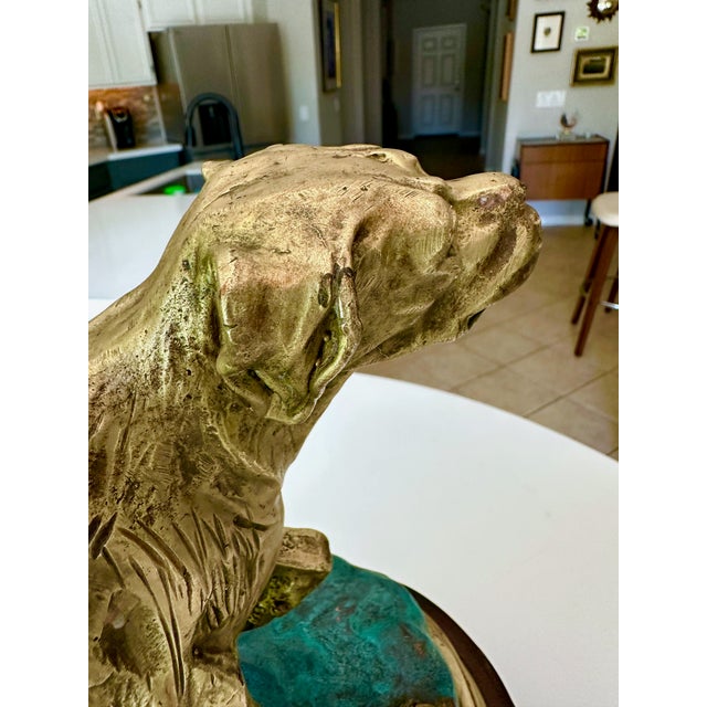 Vintage Brass Hunting Dog Figural Table Table For Sale - Image 14 of 18