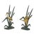 A beautiful set of two mid-century modern figurines—stylish brass sculptures depicting a heron and a flying duck, set...