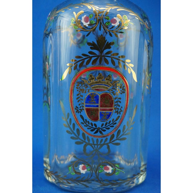 Antique Crystal Decanter Bottle with Gold Decorations by Ludwig Moser, 1890s For Sale - Image 13 of 18