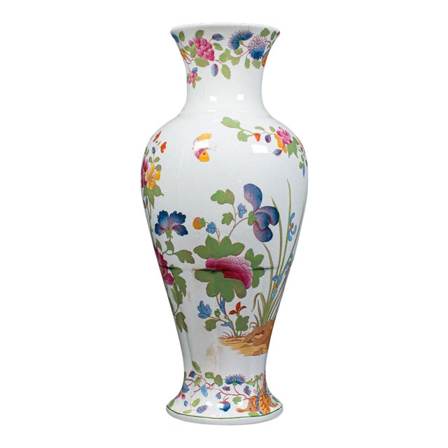 1920s Antique English Ceramic Baluster Posy Vase For Sale