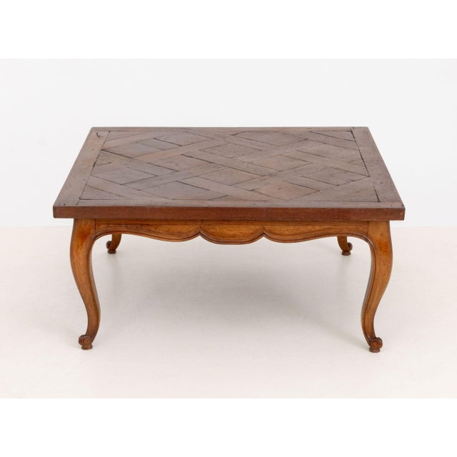 French Provincial Style Parquetry Top Oak Coffee Table For Sale In New York - Image 6 of 6