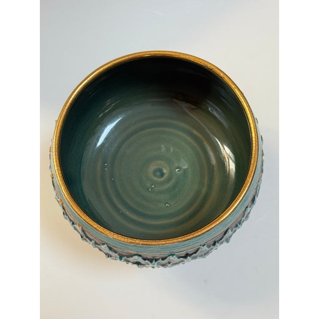 Ceramic Vintage Aldo Londi for Bitossi "Seta" Pedestal Bowl 1960s For Sale - Image 7 of 11