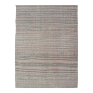 Vintage Turkish Kilim With Striped Flatweave Design in Soft Neutral Tones For Sale