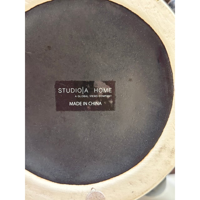 Global Views Studio a Home Metallic Graphite Studded Ceramic Cylinder Vase For Sale - Image 4 of 4