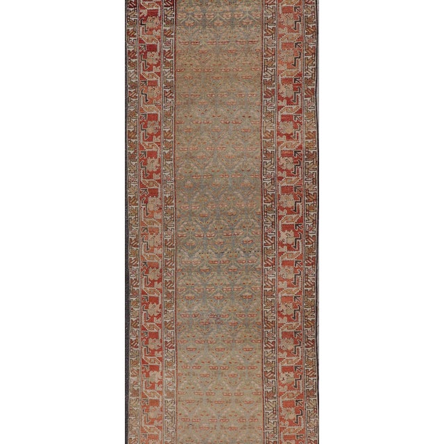 Tribal Antique Northwest Persian Runner With Subtle Pattern in Soft Tones 3'5 X 16'9 For Sale - Image 3 of 12