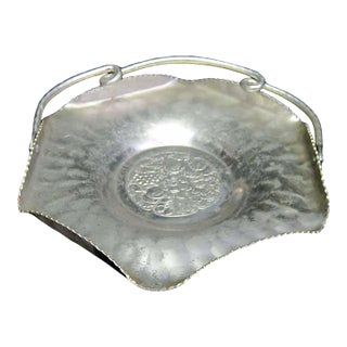 Mid 20th Century Cromwell Hand Wrought Aluminum Dish With Handle For Sale