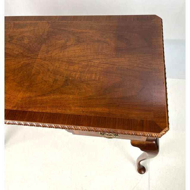 Late 20th Century Baker Furniture Chippendale Style Walnut Writing Desk For Sale - Image 15 of 18