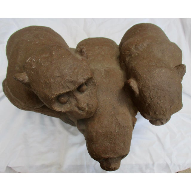 Three Monkeys Stoneware Sculpture and Fountain Head For Sale In New York - Image 6 of 16