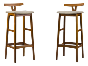 Danish Modern Teak Bar Stools by Dyrlund, Denmark, 1960s, Set of 2