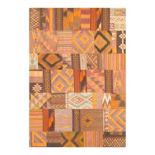 Pasargad Home Vintage Patchwork Multi Wool Area Rug, 6' 6'' X 9' 8'' For Sale