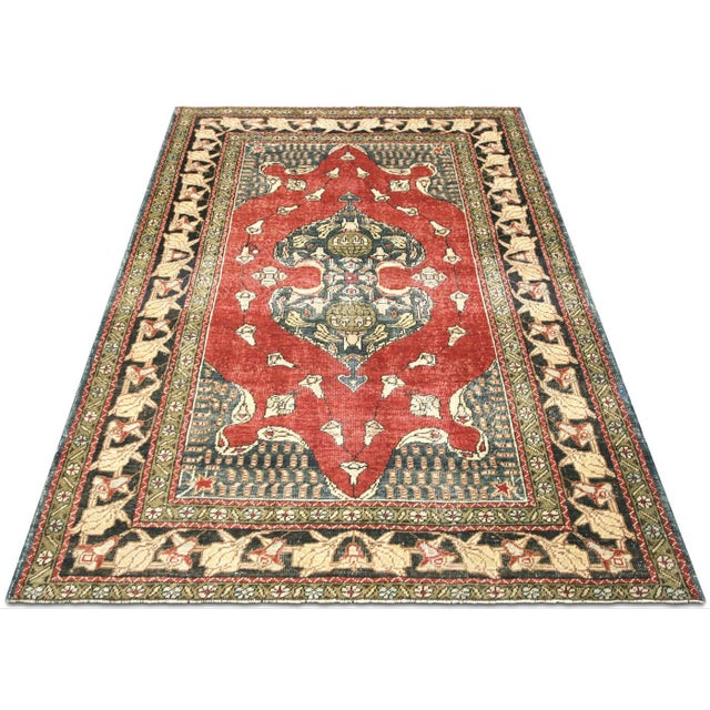1960s 1960s Turkish Oushak Rug For Sale - Image 5 of 6