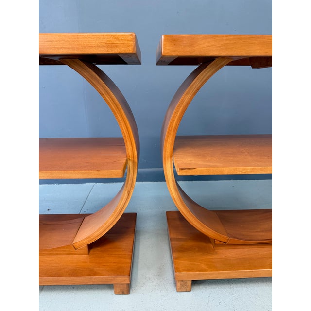 Pair of Art Deco Streamline Moderne Side Tables Attributed to A. A. Laun For Sale - Image 11 of 14