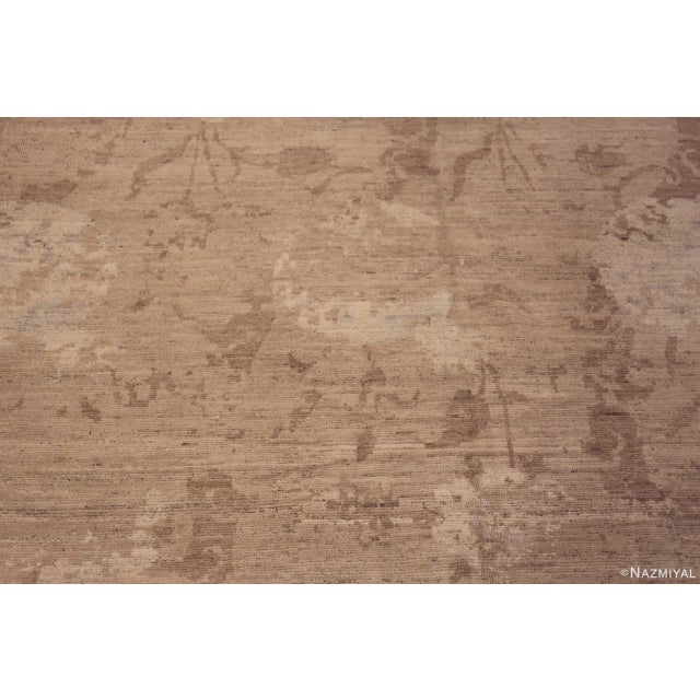 2020s Nazmiyal Collection Handmade Modern Neutral Brown Pomegranate Design Wool Area Rug For Sale - Image 5 of 7
