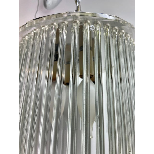 Mid 20th Century Mid 20th Century Glass Rod & Lucite Pendant Chandelier For Sale - Image 5 of 11