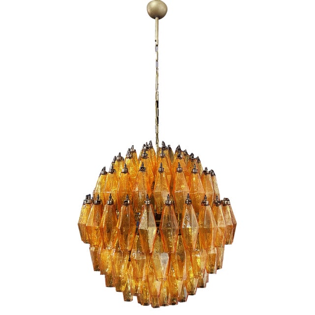 Spherical Poliedri Candelier in Murano Glass, 1990s For Sale