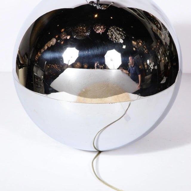 Chrome Mid-Century "Ball" Table Lamp in Chrome in the Style of Karl Springer For Sale - Image 8 of 11
