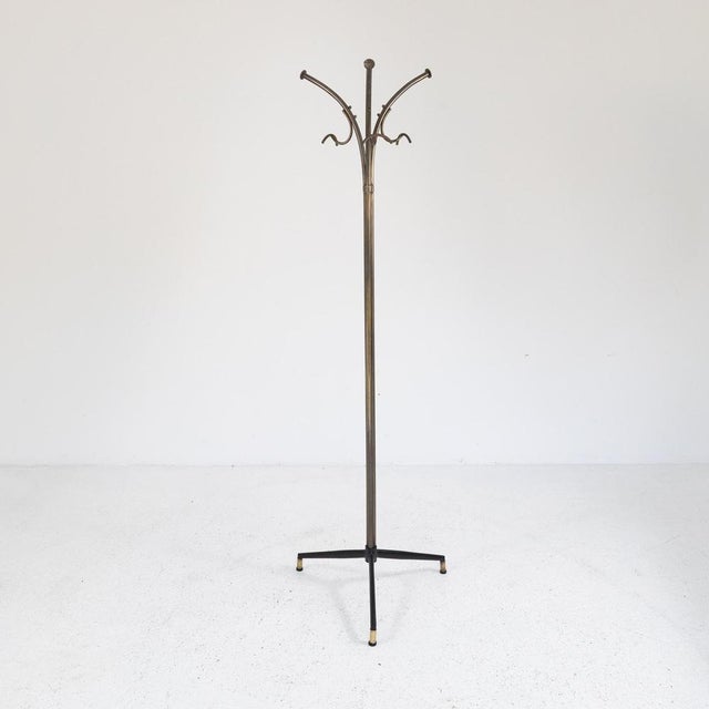 Gold Coat Stand in Gold-Plated Metal, 1950s For Sale - Image 8 of 8