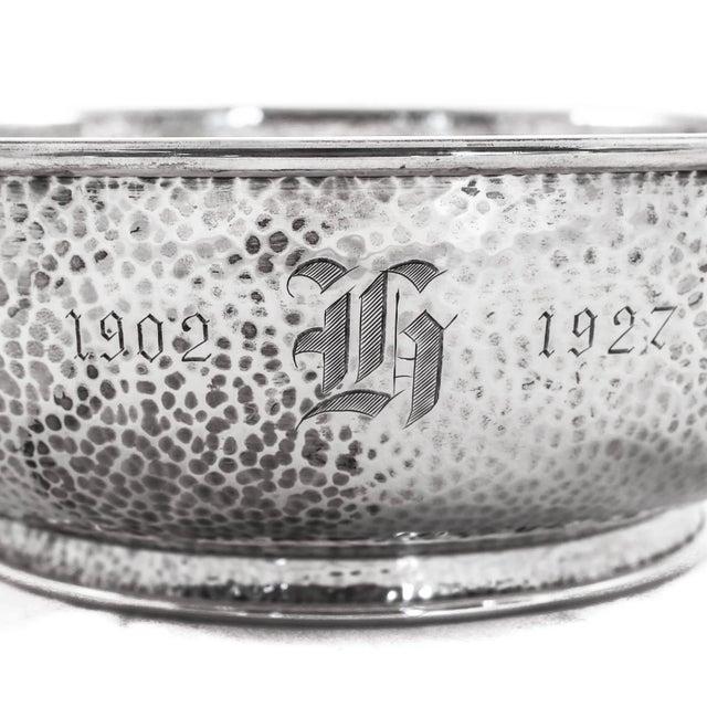 Sterling Hammered Bowl For Sale - Image 4 of 6