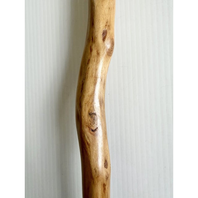 Natural Wooden Walking Stick, Rustic Hiking Staff/ Cane Twisted, T Handle 36” For Sale - Image 14 of 15