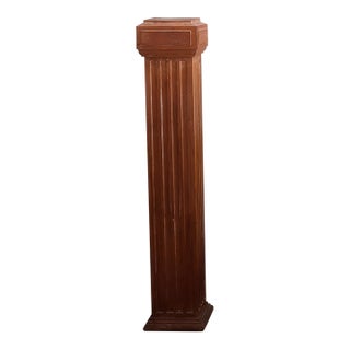 Limed Wood Pedestal For Sale