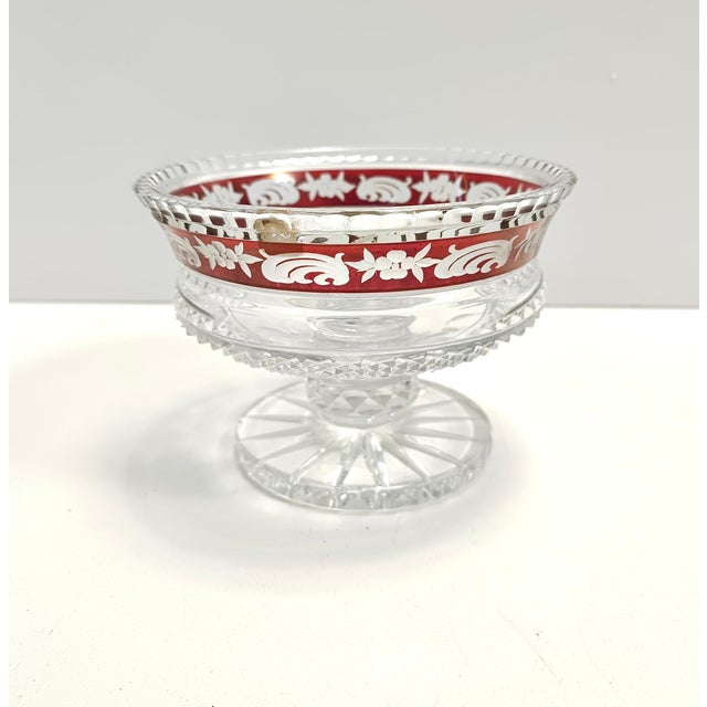 Transparent and Red Crystal Vide-Pouch, Czech Republic, 1960s For Sale - Image 4 of 10