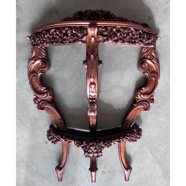 Wood 19th French Regency Wall Carved Walnut Console Table For Sale - Image 7 of 9